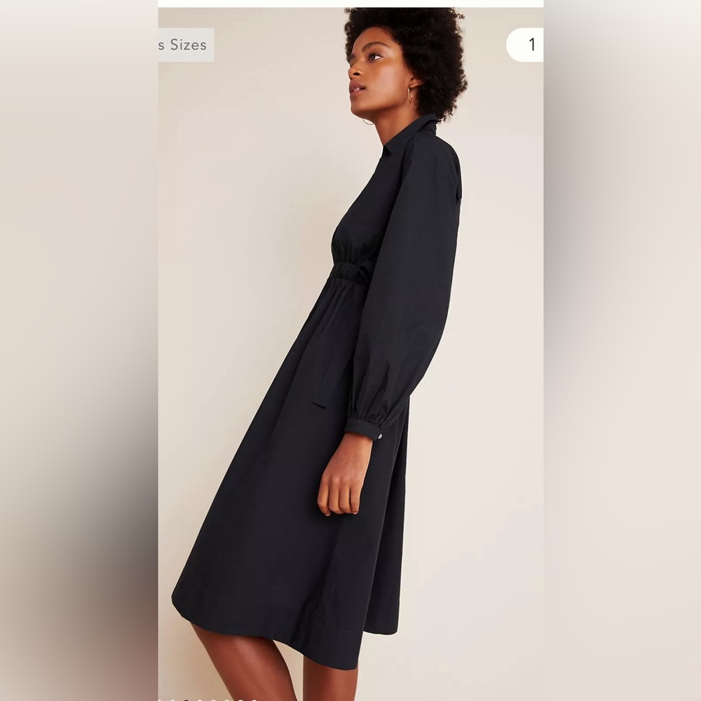 Maeve for Anthropologie size small Nikita poplin dress black